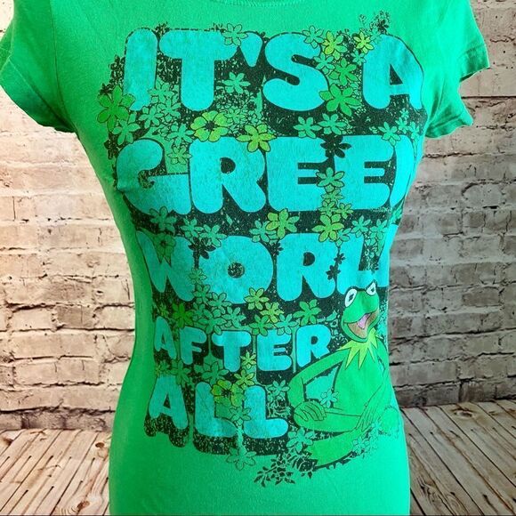 Muppets Green Kermit T-shirt Earth Day Graphic Tee Small - Picture 3 of 6